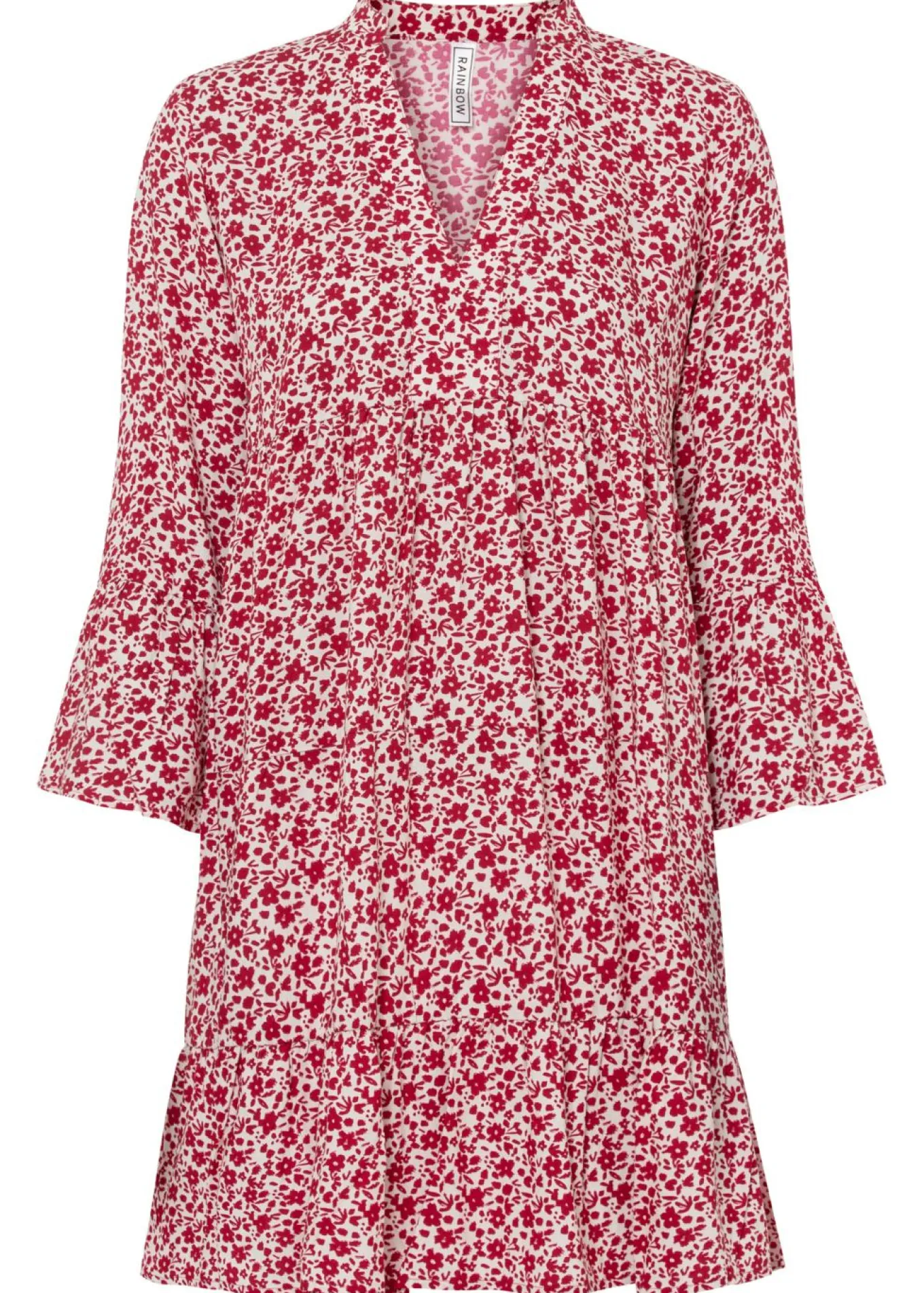 Minivestido de viscosa fluida con volantes