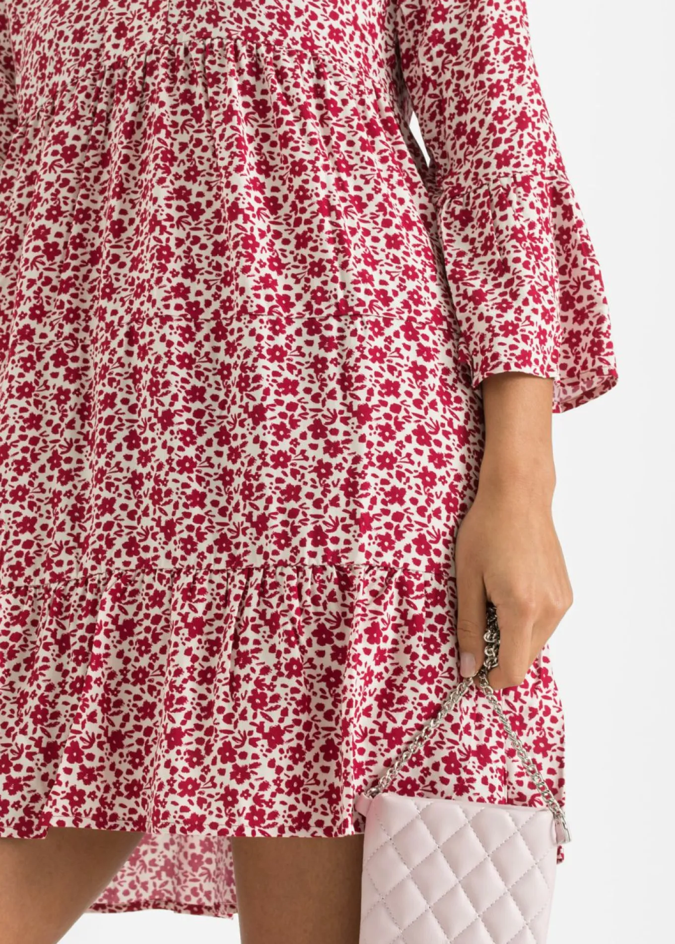 Minivestido de viscosa fluida con volantes