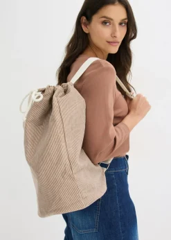 Mochila de lona con rayas