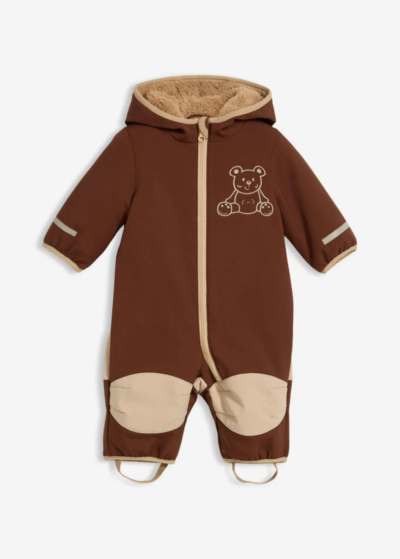 Mono de tejido softshell con forro polar y capucha