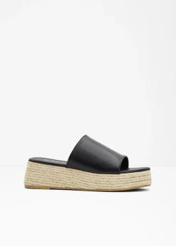 Mules de plataforma con aspecto de rafia