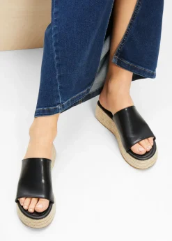 Mules de plataforma con aspecto de rafia