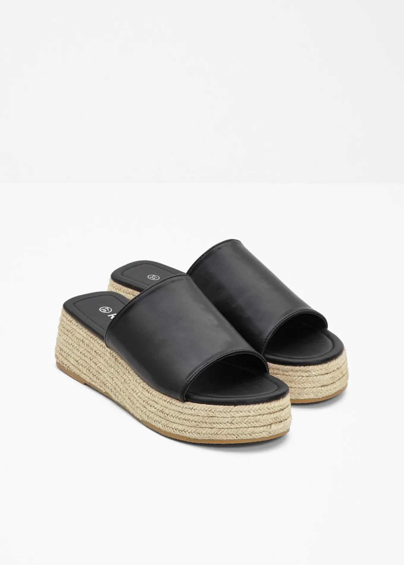 Mules de plataforma con aspecto de rafia