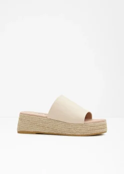 Mules de plataforma con aspecto de rafia