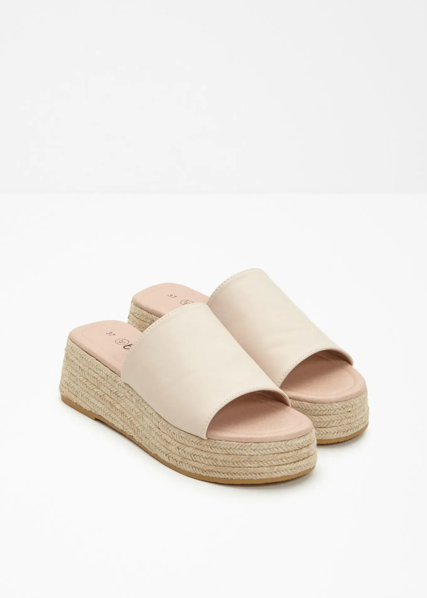 Mules de plataforma con aspecto de rafia