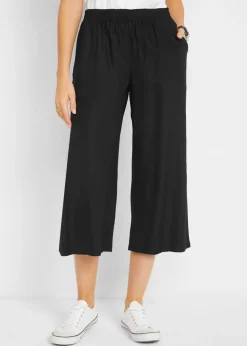 Pantalón 3/4 con cintura cómoda, de viscosa