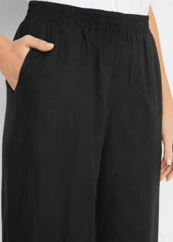 Pantalón 3/4 con cintura cómoda, de viscosa