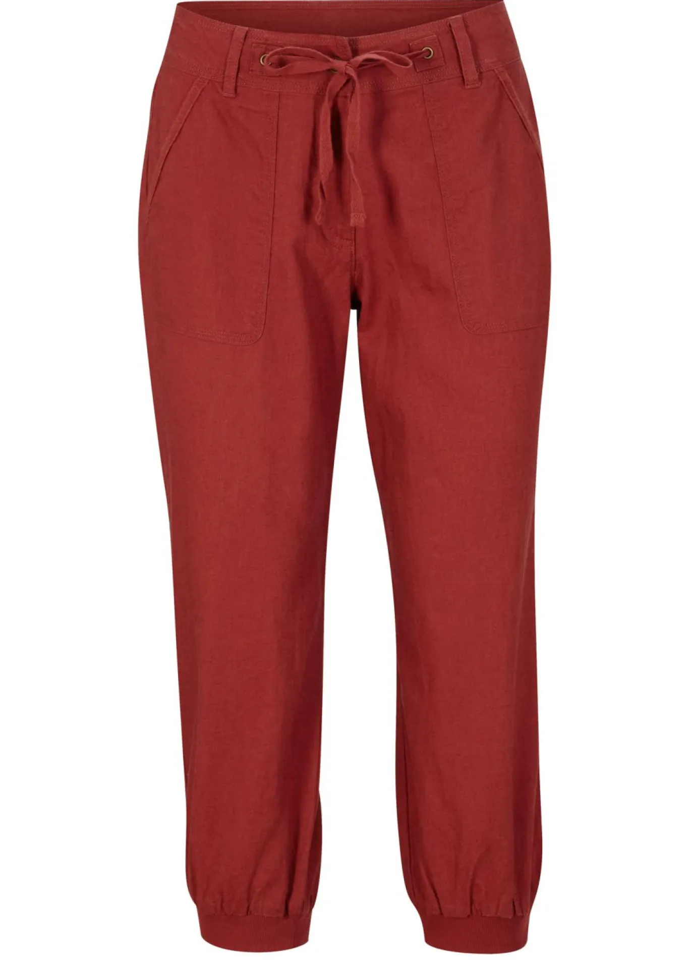 Pantalón 3/4 en mezcla de algodón y lino