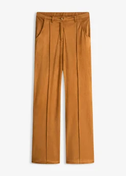 Pantalón acampanado de ante sintético