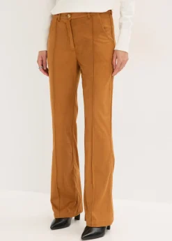 Pantalón acampanado de ante sintético