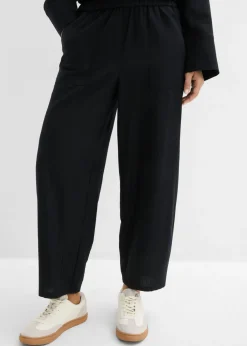 Pantalón acampanado de mezcla de lino ligero