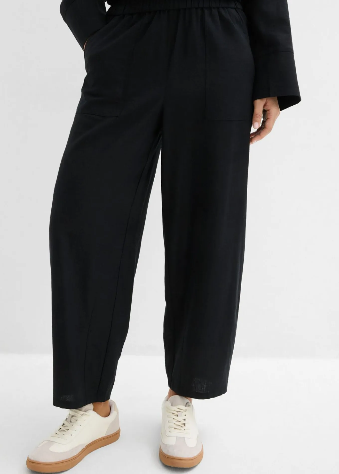 Pantalón acampanado de mezcla de lino ligero