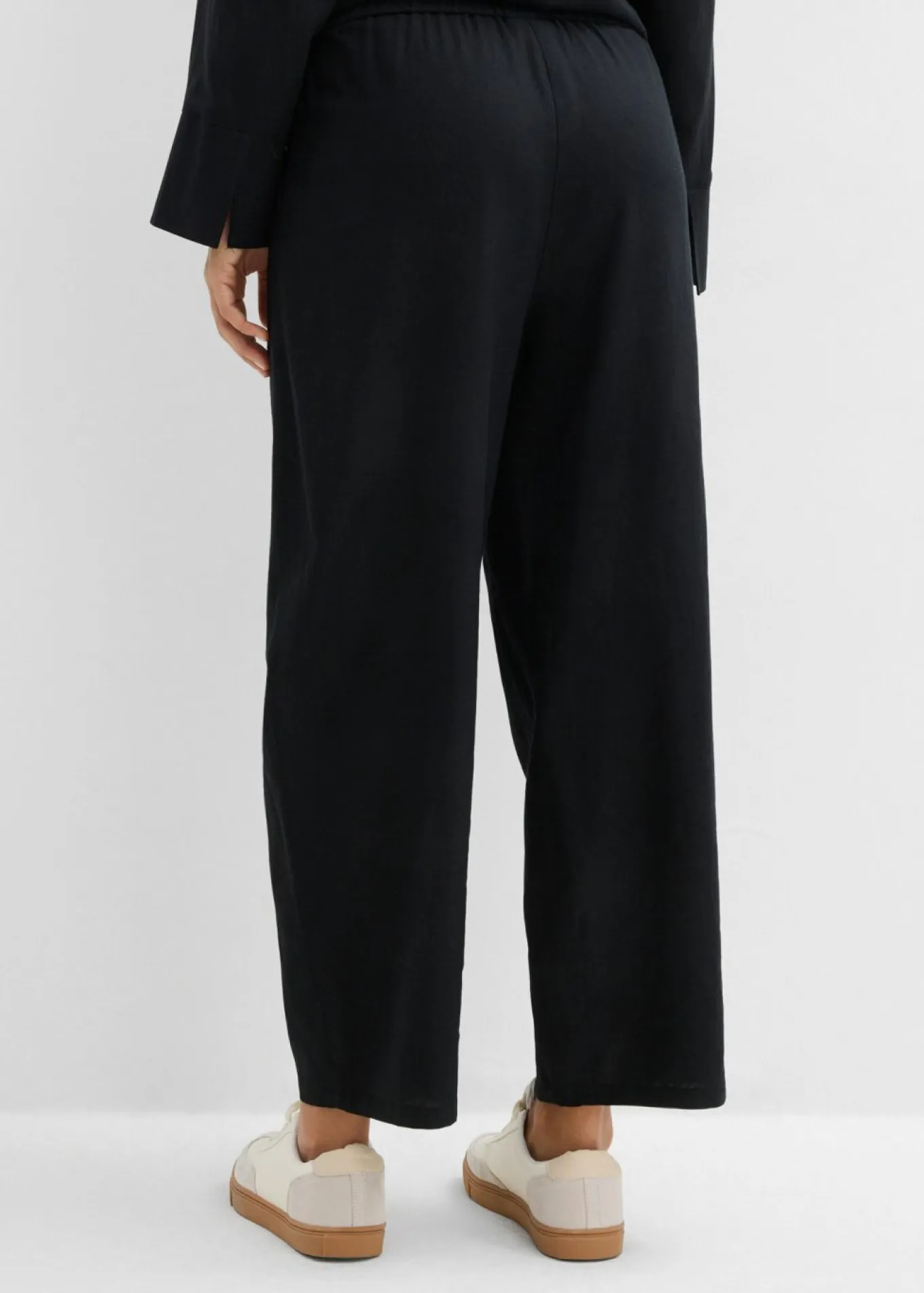Pantalón acampanado de mezcla de lino ligero