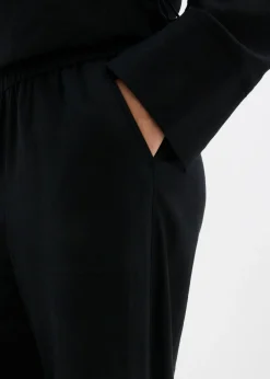 Pantalón acampanado de mezcla de lino ligero