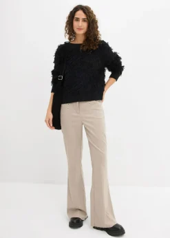 Pantalón acampanado de mezcla de viscosa fluida