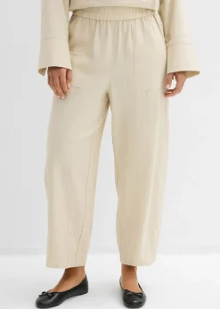 Pantalón acampanado de mezcla de lino ligero