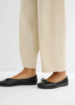 Pantalón acampanado de mezcla de lino ligero