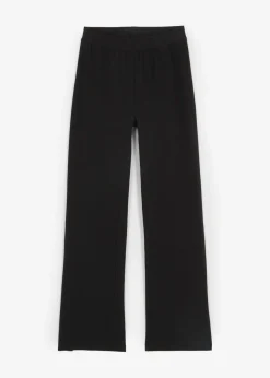 Pantalón acampanado de mezcla de algodón orgánico con aberturas laterales