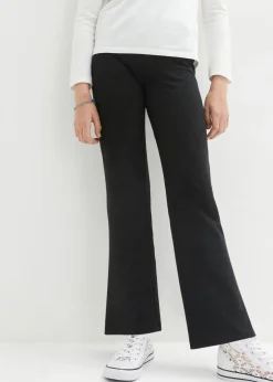 Pantalón acampanado de mezcla de algodón orgánico con aberturas laterales