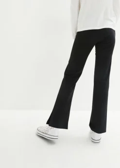 Pantalón acampanado de mezcla de algodón orgánico con aberturas laterales