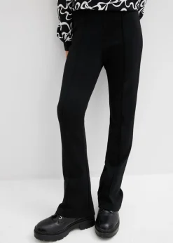 Pantalón acampanado de punto de algodón resistente