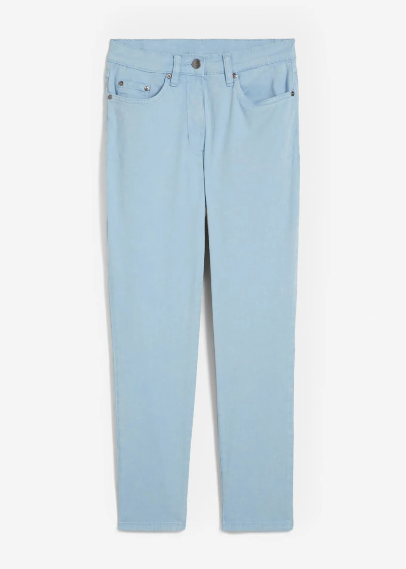 Pantalón acortado de sarga con aspecto desgastado