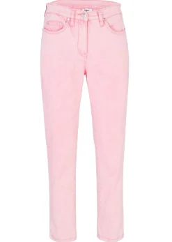 Pantalón acortado de sarga con aspecto desgastado