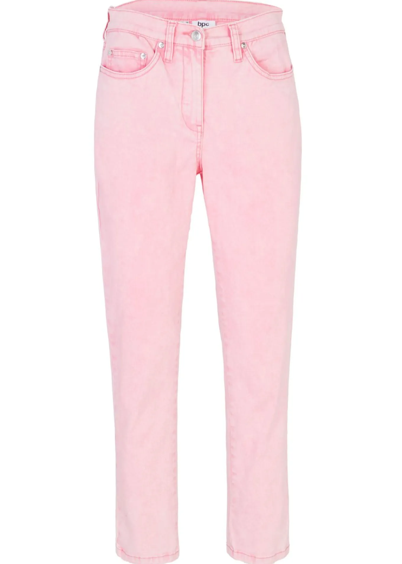 Pantalón acortado de sarga con aspecto desgastado