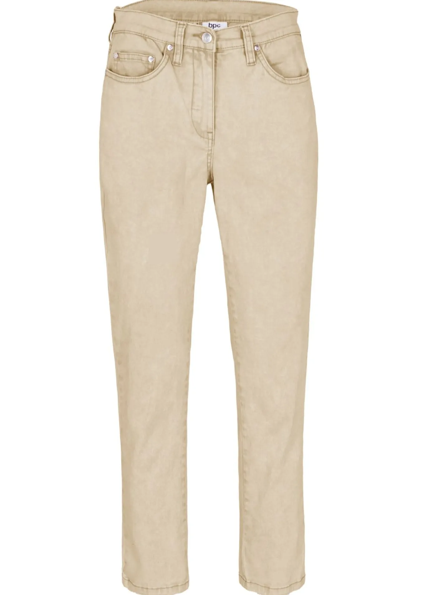 Pantalón acortado de sarga con aspecto desgastado
