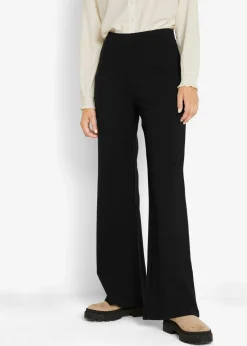 Pantalón ancho con cinturilla elástica de mezcla de viscosa