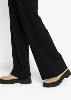 Pantalón ancho con cinturilla elástica de mezcla de viscosa
