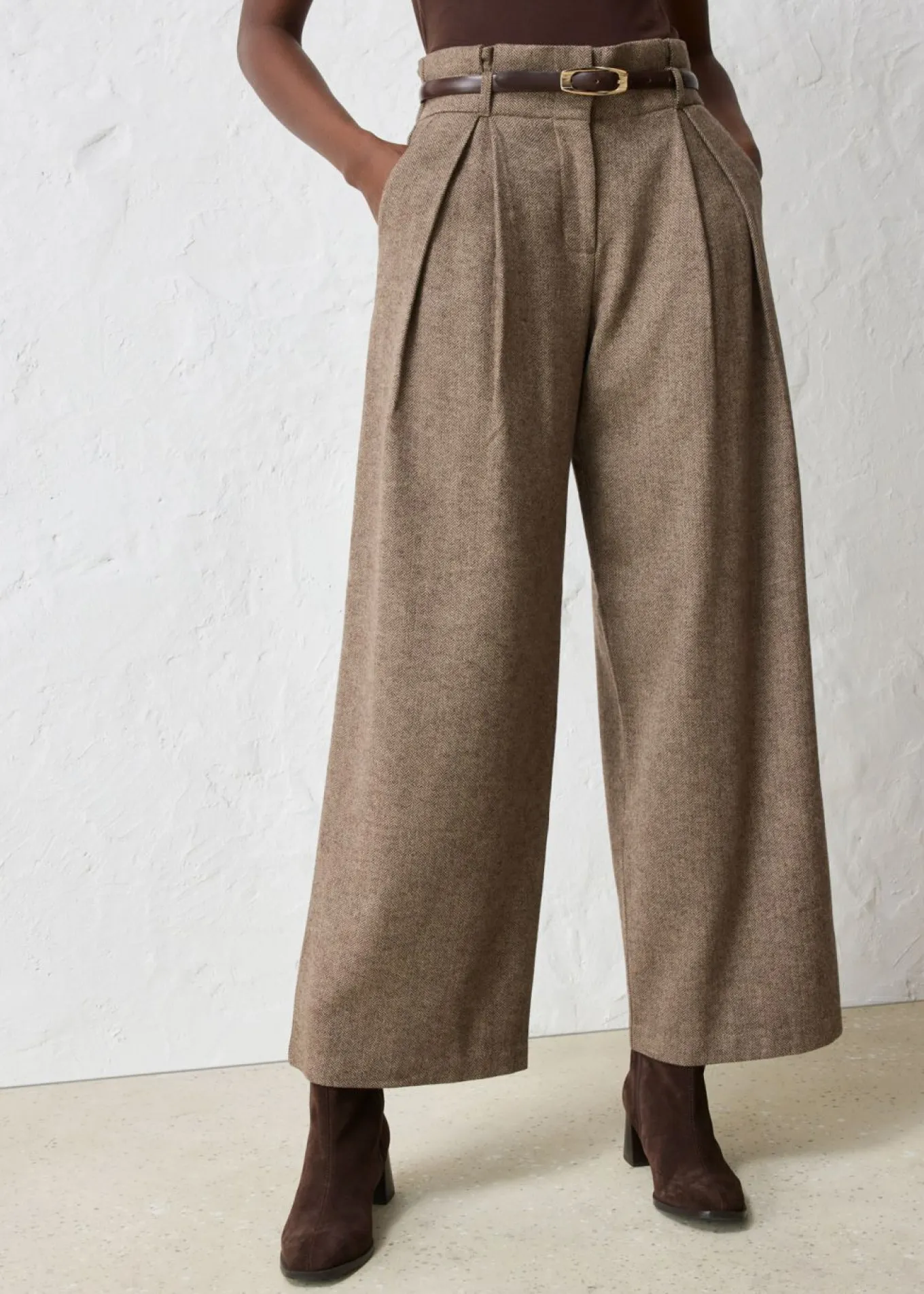 Pantalón ancho con lana