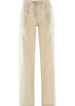 Pantalón ancho con lino