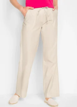 Pantalón ancho con lino