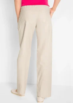 Pantalón ancho con lino