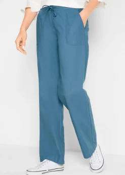 Pantalón ancho con lino