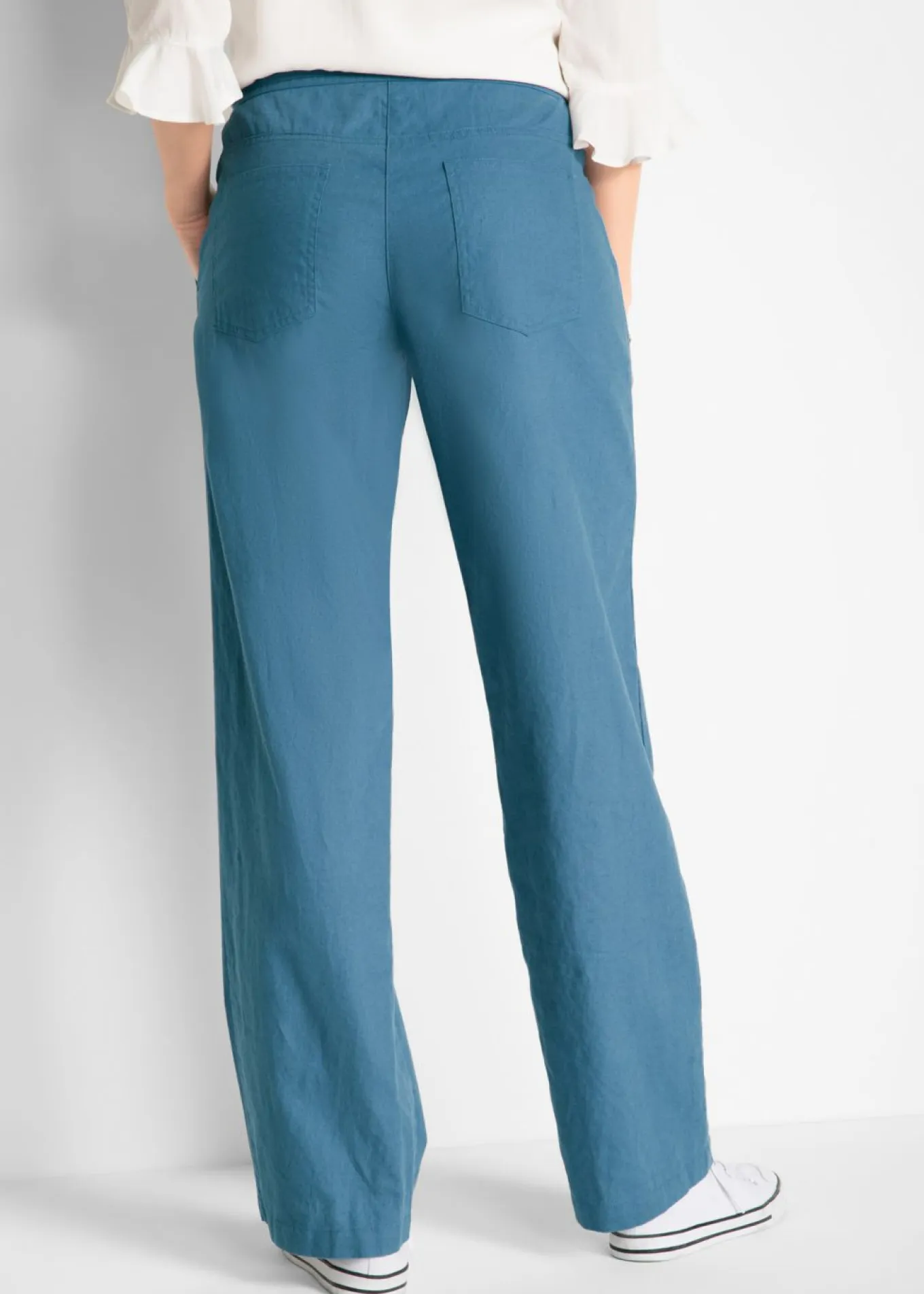Pantalón ancho con lino