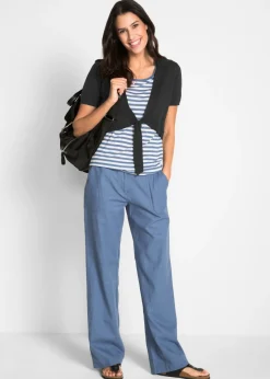 Pantalón ancho con lino