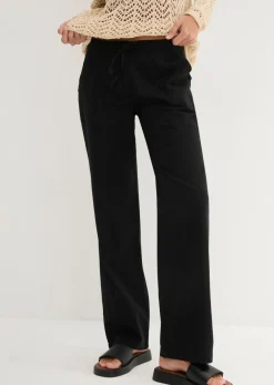 Pantalón ancho con lino