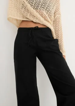Pantalón ancho con lino