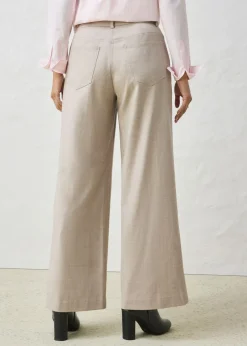 Pantalón ancho de 5 bolsillos con lana