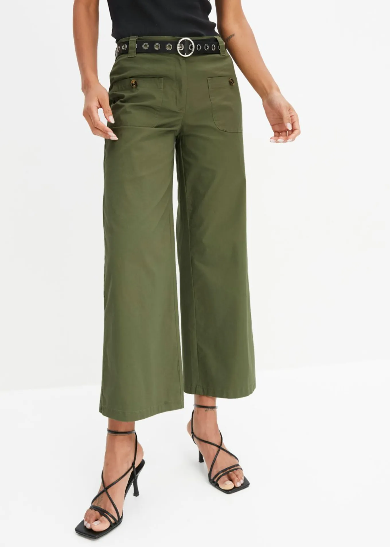 Pantalón ancho de cinturilla cómoda y talle alto