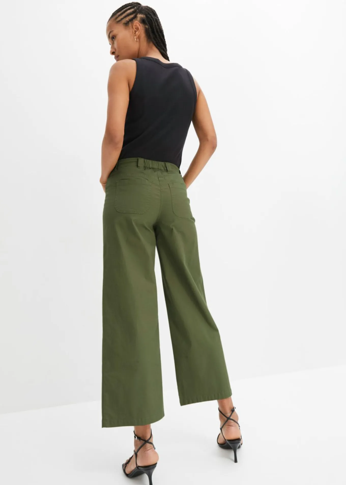 Pantalón ancho de cinturilla cómoda y talle alto