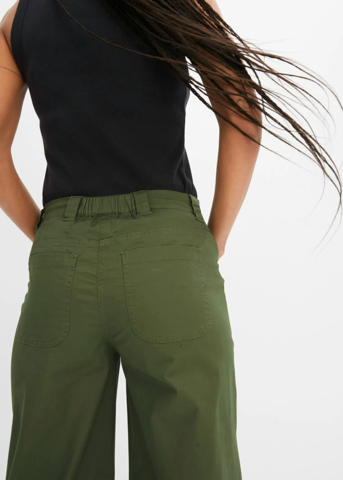 Pantalón ancho de cinturilla cómoda y talle alto