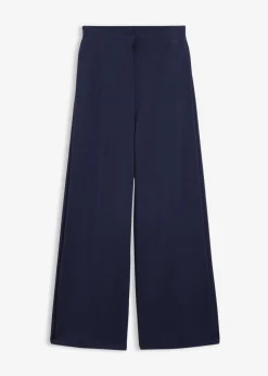 Pantalón ancho de mezcla de modal con pliegue lateral