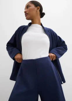 Pantalón ancho de mezcla de modal con pliegue lateral
