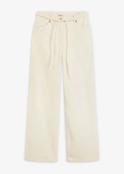 Pantalón ancho de pana con cinturón