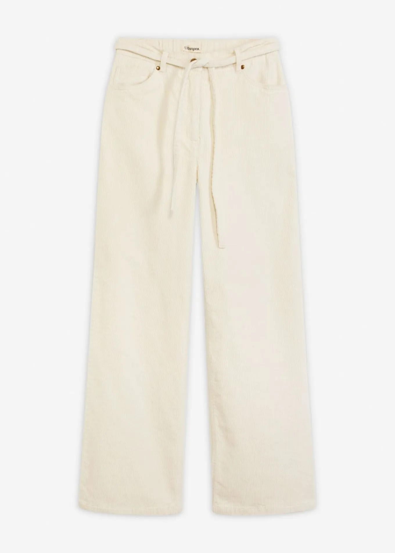 Pantalón ancho de pana con cinturón