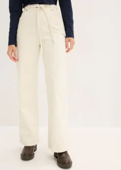 Pantalón ancho de pana con cinturón