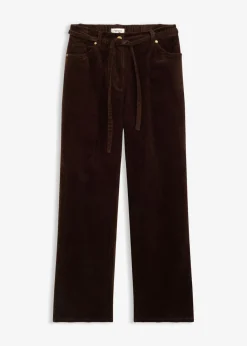 Pantalón ancho de pana con cinturón